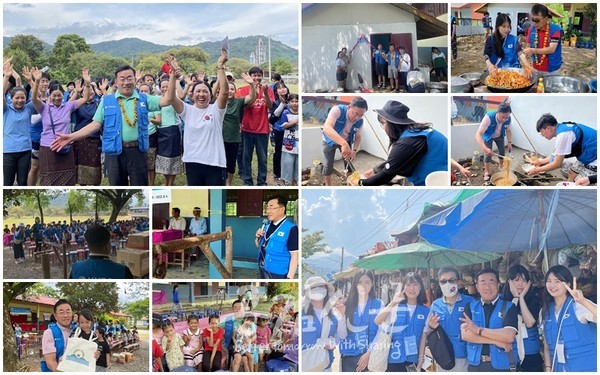 한국청소년진흥협회 하계봉사단이 폰숙초등학교에서 봉사활동을 펼치고 있다. (사진=한국청소년진흥협회)