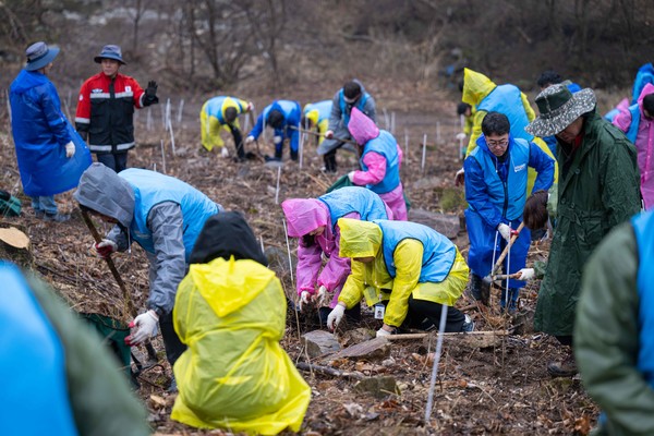 쿠팡풀필먼트서비스는 경기도 연천군에서  ‘와우 더 포레스트’ 나무 심기 캠페인을 진행했다. / 사진=쿠팡 